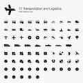 Transportation and Logistic Vehicles Web Icon Set Royalty Free Stock Photo