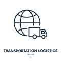 Transportation Logistics Icon. Truck, Shipping, Cargo. Editable Stroke. Vector Icon