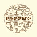 Transportation minimal thin line icons set Royalty Free Stock Photo