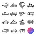 Transportation outline icons Royalty Free Stock Photo