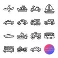 Transportation outline icons Royalty Free Stock Photo