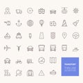 Transportation Outline Icons Royalty Free Stock Photo