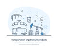 Transportation of petroleum products, oil and gas industry process