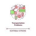 Transportation problems concept icon