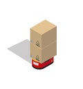 Transportation Robot with Boxes Colorful Banner Royalty Free Stock Photo