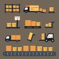 Transportation, shipping and delivery icons.