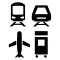 transportation silhouette icon pack Royalty Free Stock Photo
