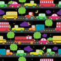 Transportation Themed Seamless Tileable Background Pattern Royalty Free Stock Photo