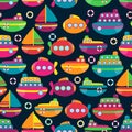 Transportation Themed Seamless Tileable Background Pattern Royalty Free Stock Photo