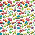 Transportation Themed Seamless Tileable Background Pattern Royalty Free Stock Photo