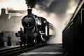 Transportation train railway steam railroad old engine vintage locomotive smoke Royalty Free Stock Photo