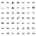Transportation and transport vector icons set Royalty Free Stock Photo