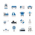 Transportation, travel and shipment icons