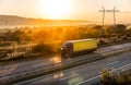 Transportation truck on highway Royalty Free Stock Photo