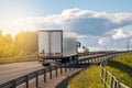 Transportation truck on summer country highway Royalty Free Stock Photo