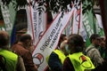 Transportation Union Street Protest in Madrid, Spain.