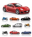 Transportation Vehicle Car Motorcycle Performance Concept Royalty Free Stock Photo