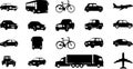 Transportation Vehicle Silhouettes Collection Royalty Free Stock Photo