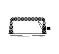 Transporter bridge black silhouette icon isolated on white background. Urban architecture. Royalty Free Stock Photo