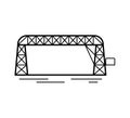 Transporter bridge line icon isolated on white background. Urban architecture.