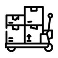 transporter cart wholesale line icon vector illustration