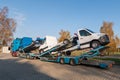 A car transporter with transporter as load Royalty Free Stock Photo