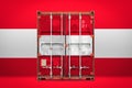 The transporting container with the national flag Royalty Free Stock Photo