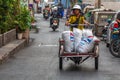 Transporting goods on a motorcar Bangkok Royalty Free Stock Photo