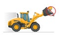 Transporting people on the front loader bucket is prohibited. Safety in handling a front loader. Security First. Accident