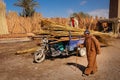 Transporting sugar canes. Skoura. Morocco. Royalty Free Stock Photo