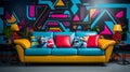 Transporting you back to the neon-soaked nights of the \'80s, this retro-inspired wallpaper features bold