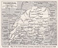 Vintage map of Transvaal 1930s.