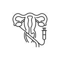 Transvaginal oocyte retrieval olor line icon. Pregnancy. Pictogram for web page, mobile app, promo.