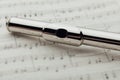 Transverse flute on music sheet