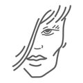 Transvestite face vector doodle icon isolated on white, hand drawn sketchy style