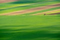 Transylvania aerial view over crops fields in Romania Royalty Free Stock Photo