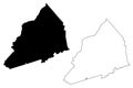 Transylvania County, North Carolina State U.S. county, United States of America, USA, U.S., US map vector illustration, scribble