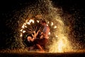 Transylvania medieval festival in Romania, fire-spitting ,flame thrower,Fire Breather Royalty Free Stock Photo