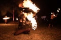 Transylvania medieval festival in Romania, fire-spitting ,flame thrower,Fire Breather Royalty Free Stock Photo