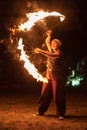 Transylvania medieval festival in Romania, fire-spitting ,flame thrower,Fire Breather Royalty Free Stock Photo