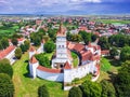 Transylvania, Romania. Harman fortified church aerial view