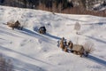 Transylvania winter in Carpathian mountains landscape of Romania Royalty Free Stock Photo