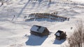 Transylvania winter in Carpathian mountains landscape of Romania Royalty Free Stock Photo