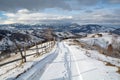 Transylvania winter in Carpathian mountains landscape of Romania Royalty Free Stock Photo