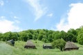 Transylvanian barns on a hill side