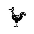 Transylvanian chicken black glyph icon