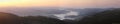 Transylvanian mountain panorama at sunrise Royalty Free Stock Photo