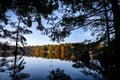 Trap Pond State Park boat launch during Autumn Royalty Free Stock Photo