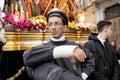 Trapani, Sicily, Italy - March 26, 2016. partecipants Good Friday procession Royalty Free Stock Photo