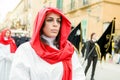 Trapani, Sicily, Italy - March 26, 2016. partecipants Good Friday procession Royalty Free Stock Photo